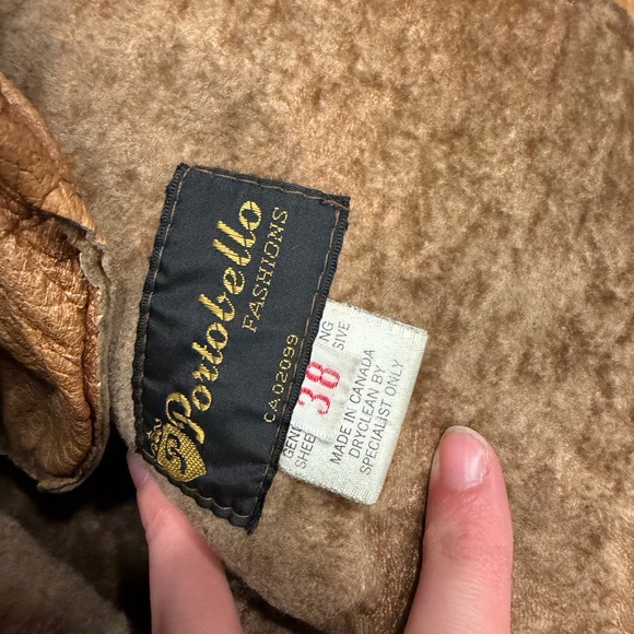 Vintage portobello sherling sheepskin jacket Marlboro man size 38 - Picture 10 of 11